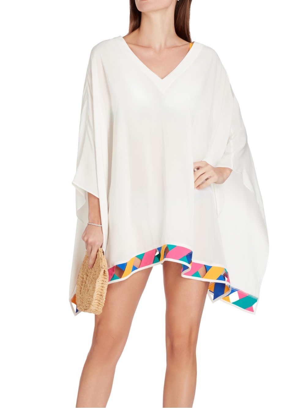 Valimare Beach Cover-Up with Colorful Trim